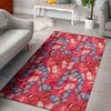 Red and Blue Butterfly Print Floor Mat-grizzshop