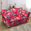 Red and Blue Butterfly Print Loveseat Cover-grizzshop