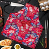 Red and Blue Butterfly Print Men's Apron-grizzshop