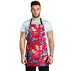 Red and Blue Butterfly Print Men's Apron-grizzshop