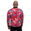 Red and Blue Butterfly Print Men's Bomber Jacket-grizzshop