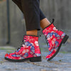 Red and Blue Butterfly Print Men's Boots-grizzshop