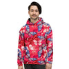 Red and Blue Butterfly Print Men's Hoodie-grizzshop