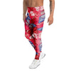 Red and Blue Butterfly Print Men's Leggings-grizzshop