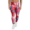 Red and Blue Butterfly Print Men's Leggings-grizzshop