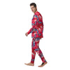 Red and Blue Butterfly Print Men's Pajamas-grizzshop