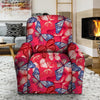 Red and Blue Butterfly Print Recliner Cover-grizzshop