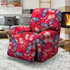 Red and Blue Butterfly Print Recliner Cover-grizzshop