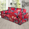 Red and Blue Butterfly Print Sofa Cover-grizzshop