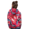 Red and Blue Butterfly Print Women's Hoodie-grizzshop