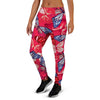 Red and Blue Butterfly Print Women's Joggers-grizzshop