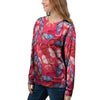 Red and Blue Butterfly Print Women's Sweatshirt-grizzshop