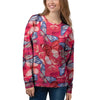 Red and Blue Butterfly Print Women's Sweatshirt-grizzshop