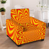 Red and Yellow Abstract Optical illusion Armchair Cover-grizzshop