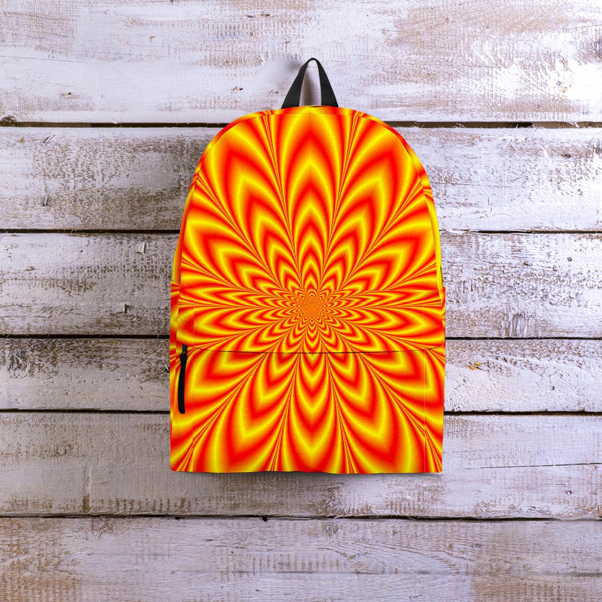 Red and Yellow Abstract Optical illusion Backpack-grizzshop