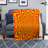 Red and Yellow Abstract Optical illusion Blanket-grizzshop