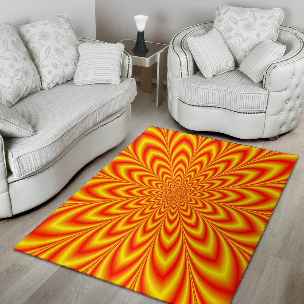 Red and Yellow Abstract Optical illusion Floor Mat-grizzshop