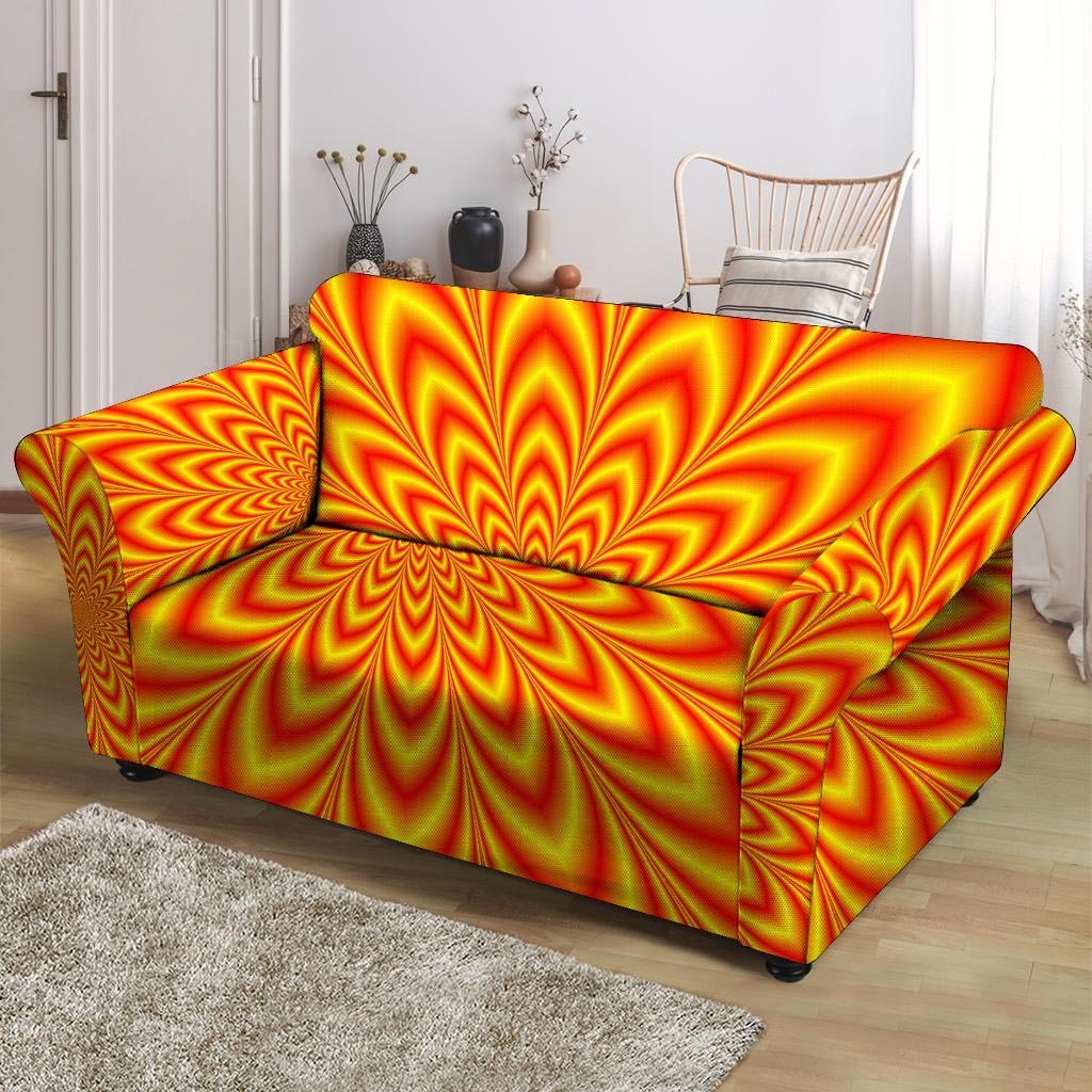 Red and Yellow Abstract Optical illusion Loveseat Cover-grizzshop