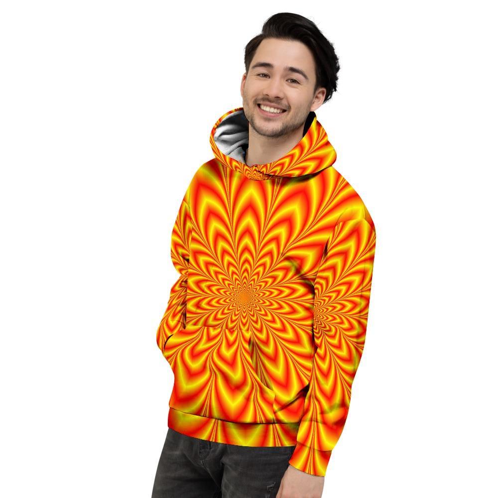 Red and Yellow Abstract Optical illusion Men's Hoodie-grizzshop