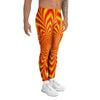 Red and Yellow Abstract Optical illusion Men's Leggings-grizzshop