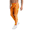 Red and Yellow Abstract Optical illusion Men's Leggings-grizzshop