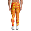 Red and Yellow Abstract Optical illusion Men's Leggings-grizzshop