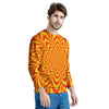 Red and Yellow Abstract Optical illusion Men's Sweatshirt-grizzshop