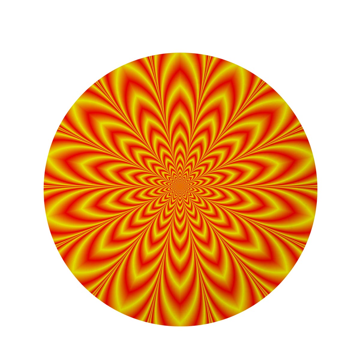 Red and Yellow Abstract Optical illusion Round Rug-grizzshop