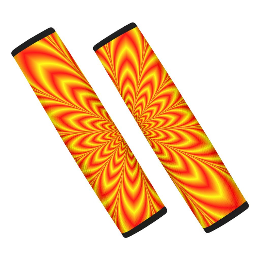 Red and Yellow Abstract Optical illusion Seat Belt Cover-grizzshop