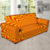 Red and Yellow Abstract Optical illusion Sofa Cover-grizzshop