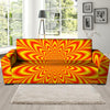 Red and Yellow Abstract Optical illusion Sofa Cover-grizzshop