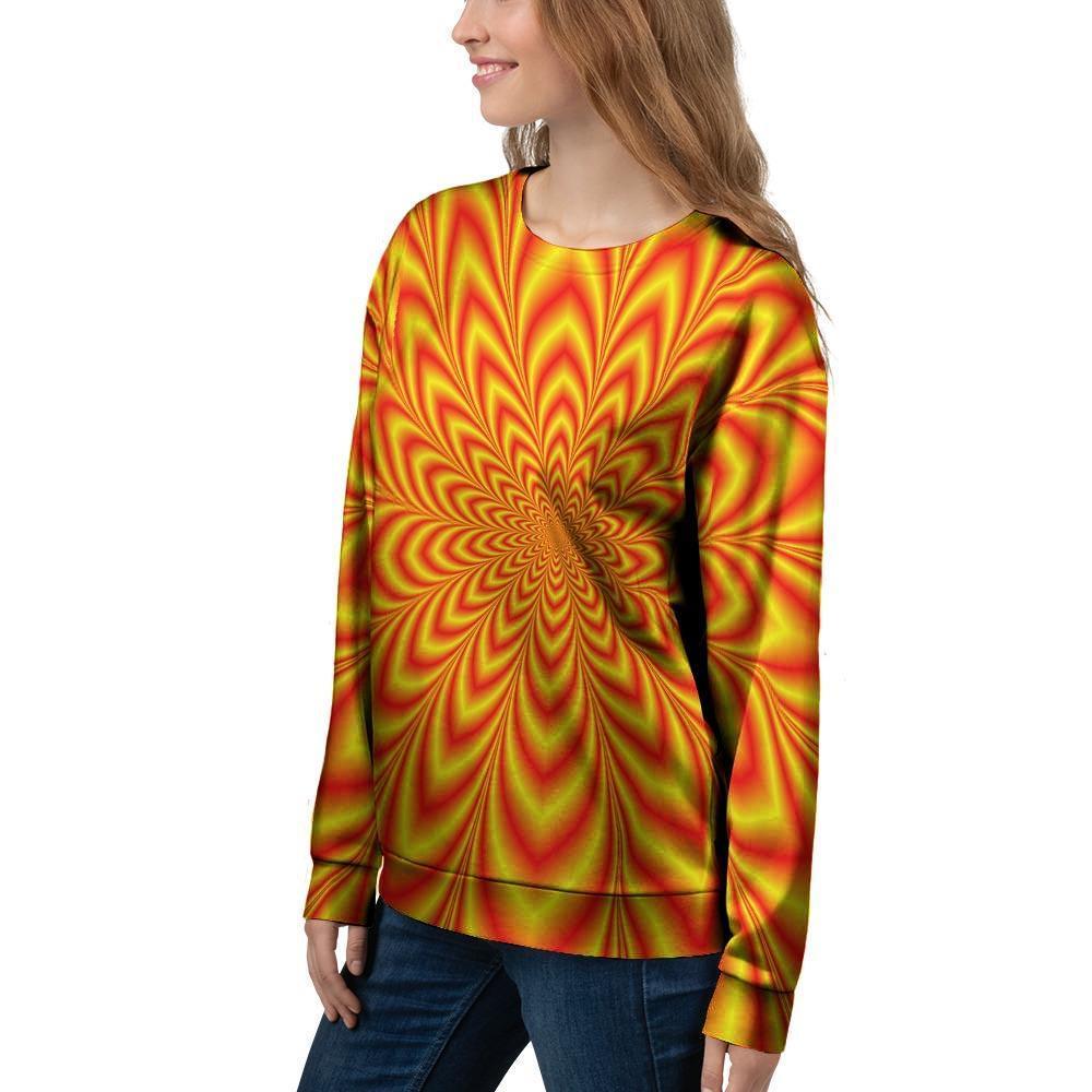 Red and Yellow Abstract Optical illusion Women's Sweatshirt-grizzshop