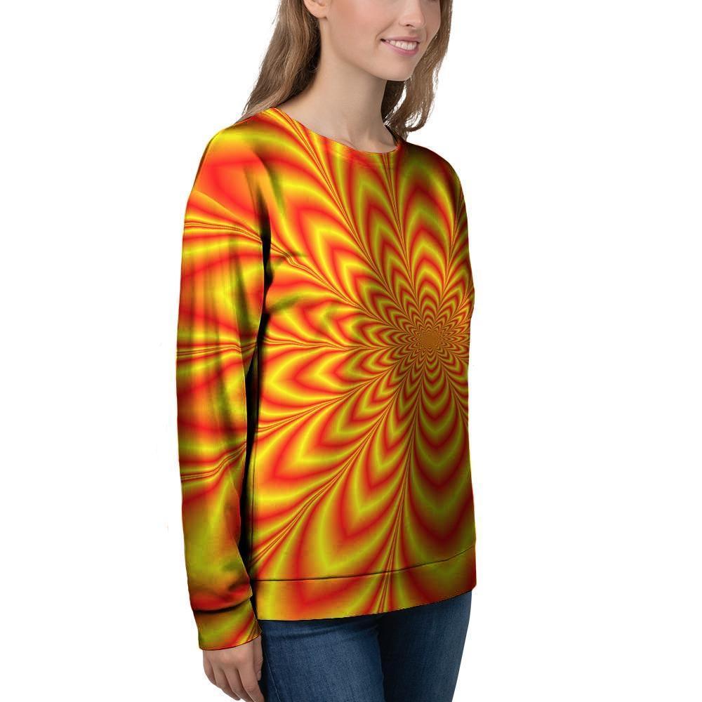 Red and Yellow Abstract Optical illusion Women's Sweatshirt-grizzshop