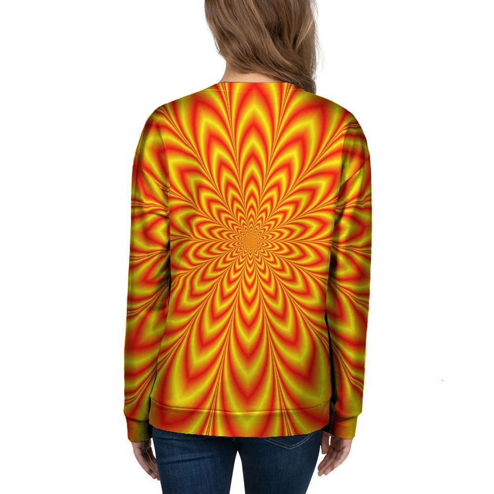 Red and Yellow Abstract Optical illusion Women's Sweatshirt-grizzshop