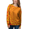 Red and Yellow Abstract Optical illusion Women's Sweatshirt-grizzshop