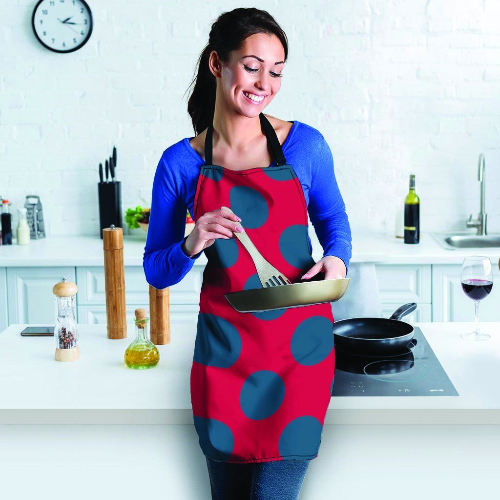 Red And Blue Polka Dot Women's Apron-grizzshop