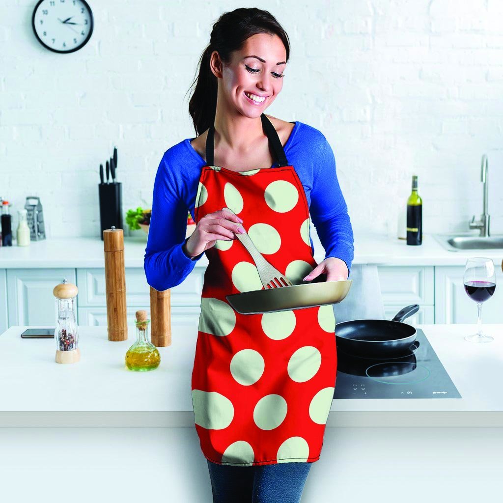 Red And White Polka Dot Women's Apron-grizzshop