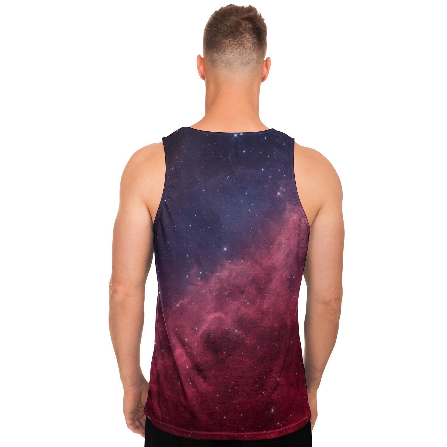 Red Cosmic Galaxy Space Men's Tank Tops-grizzshop