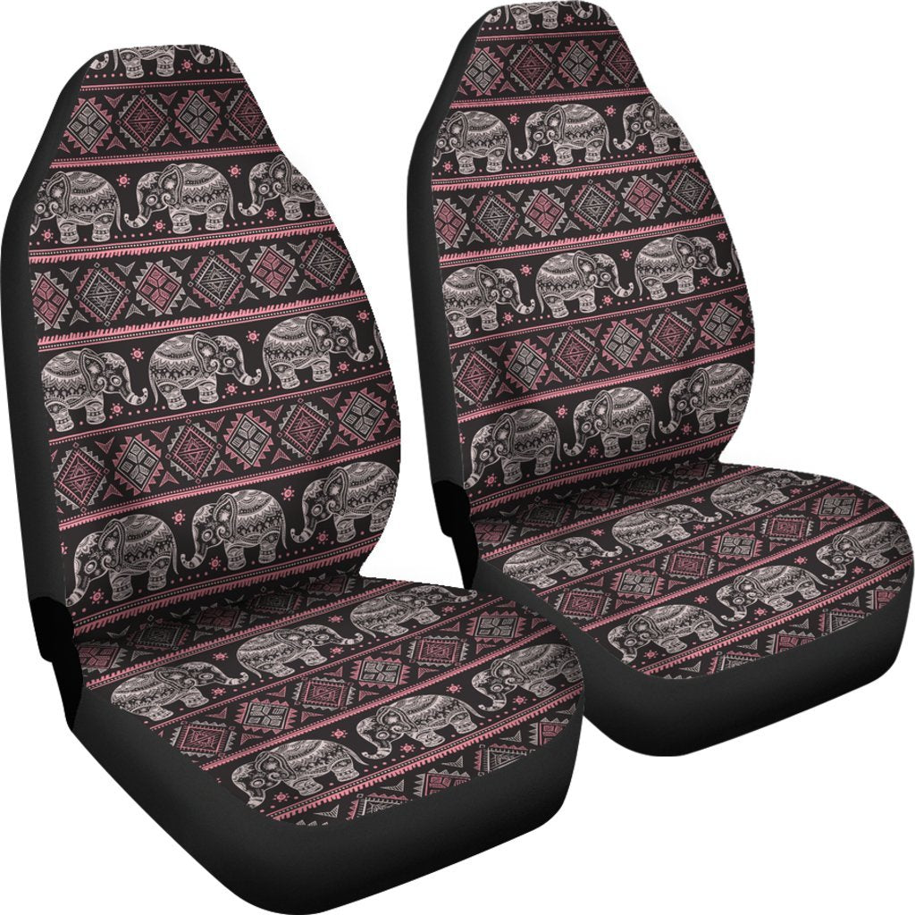 Red Elephant Aztec Pattern Print Universal Fit Car Seat Cover-grizzshop