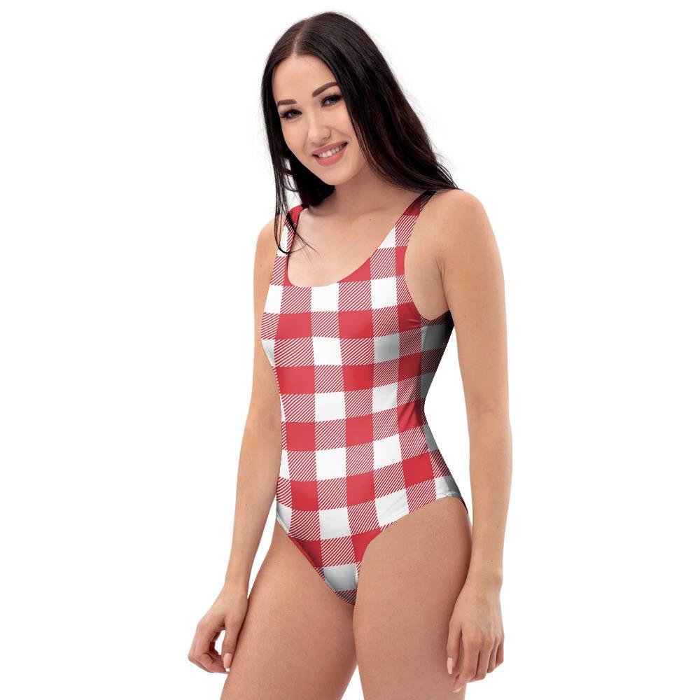 Red Lumberjack One Piece Swimsuite-grizzshop
