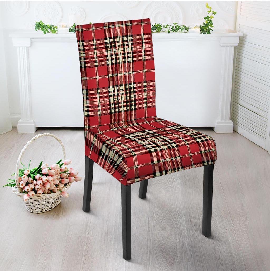 Red Plaid Tartan Scottish Chair Cover-grizzshop