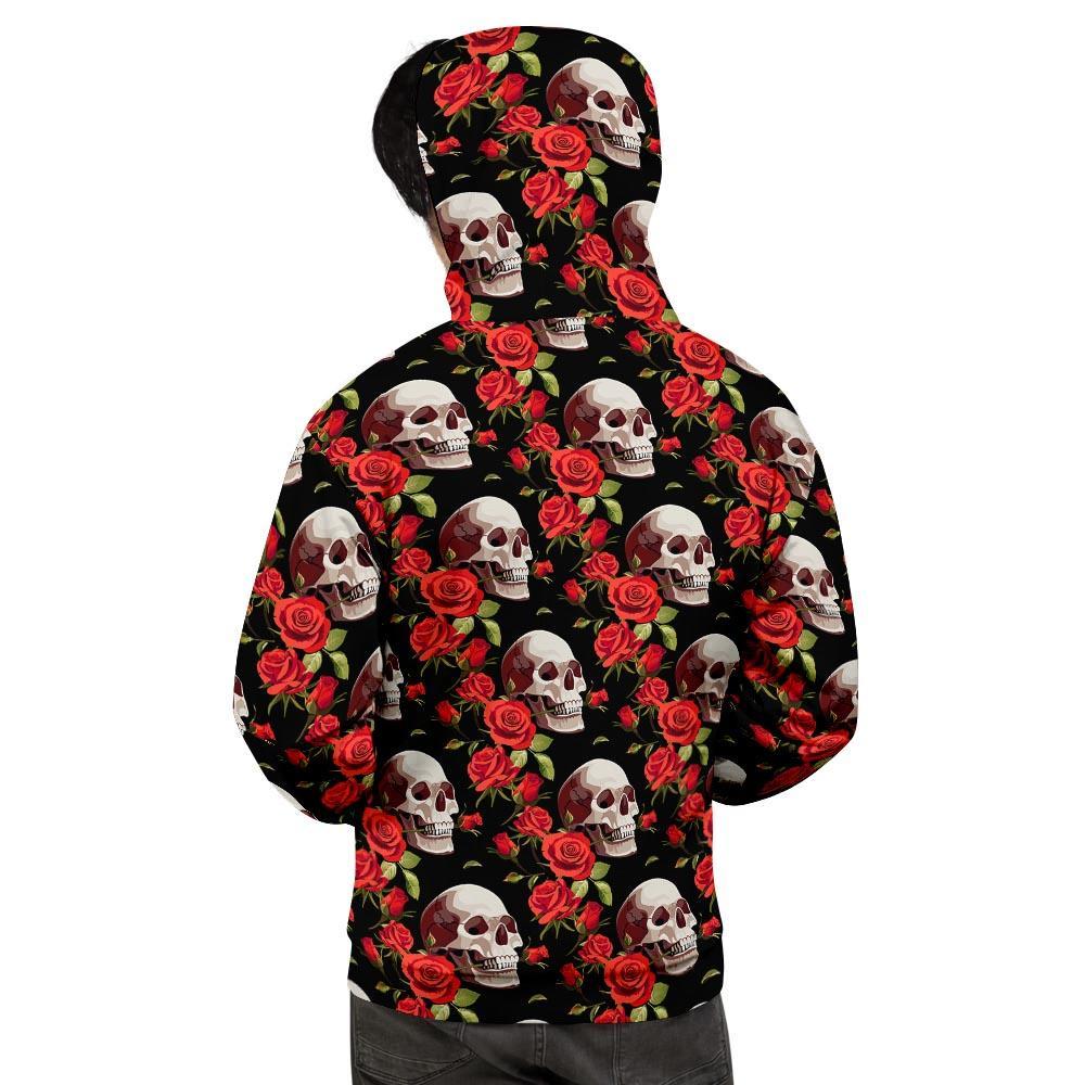 Red Rose Skull Men's Hoodie-grizzshop