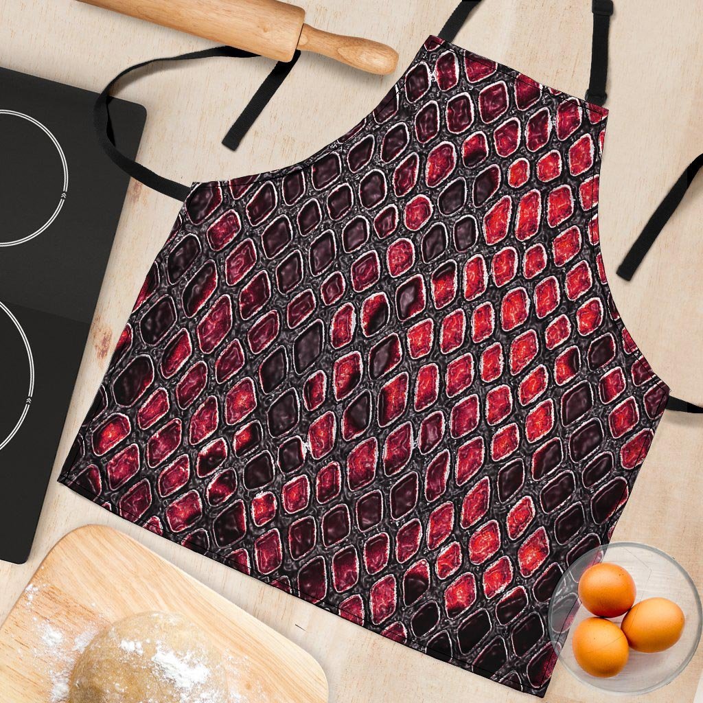 Red Snakeskin print Women's Apron-grizzshop