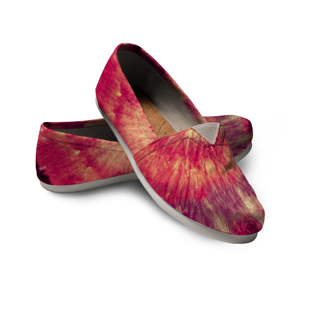 Red Tie Dye Canvas Shoes-grizzshop