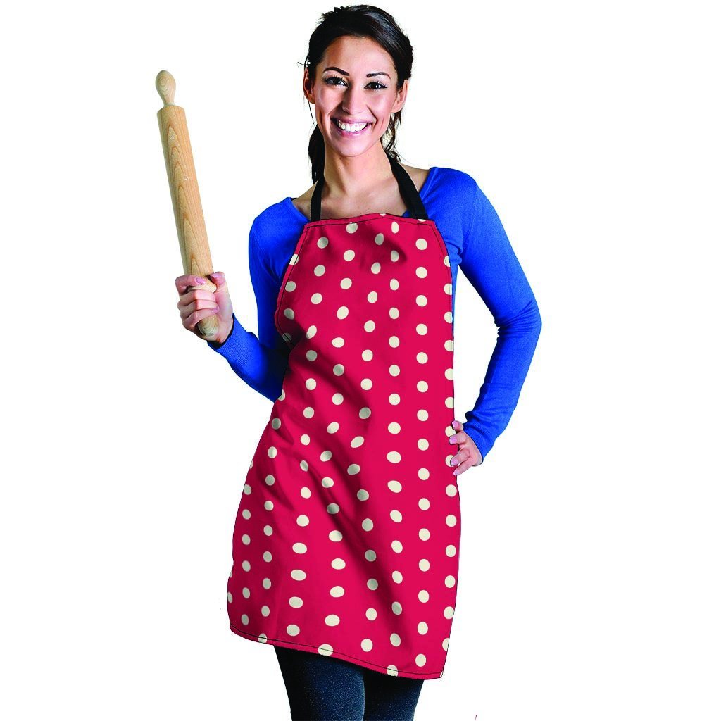 Red Tiny Polka Dot Women's Apron-grizzshop
