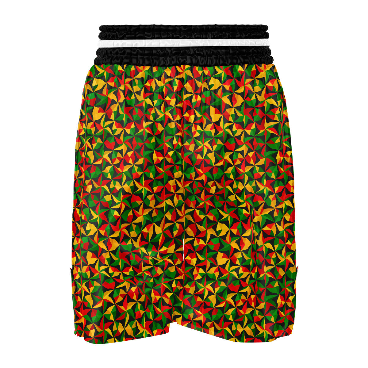 Reggae Abstract Geometric Print Pattern Boxing Shorts-grizzshop
