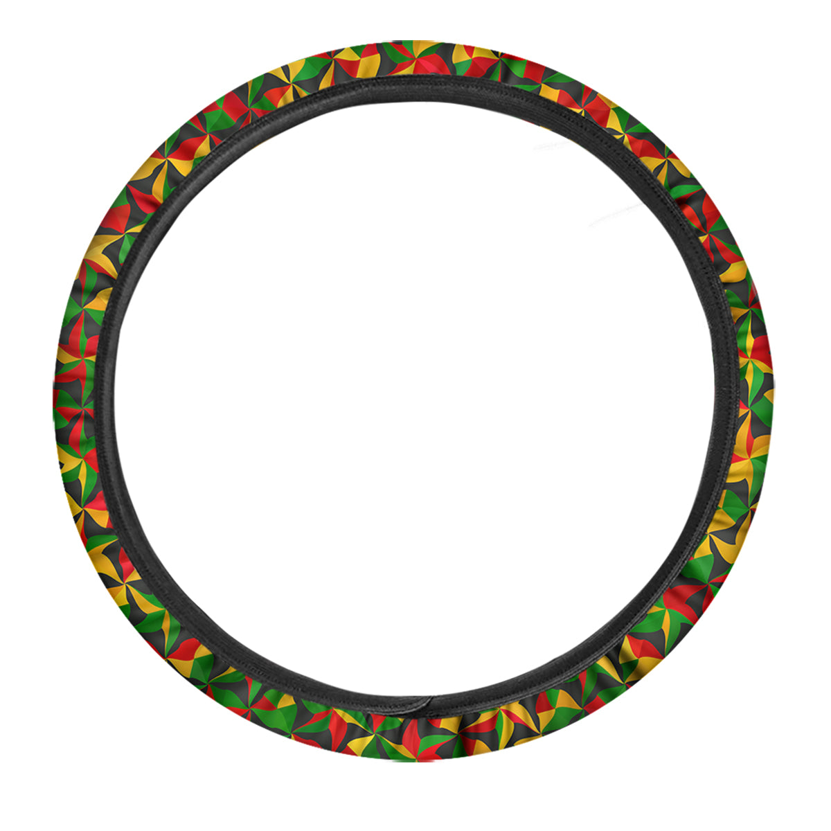 Reggae Abstract Geometric Print Pattern Car Steering Wheel Cover-grizzshop