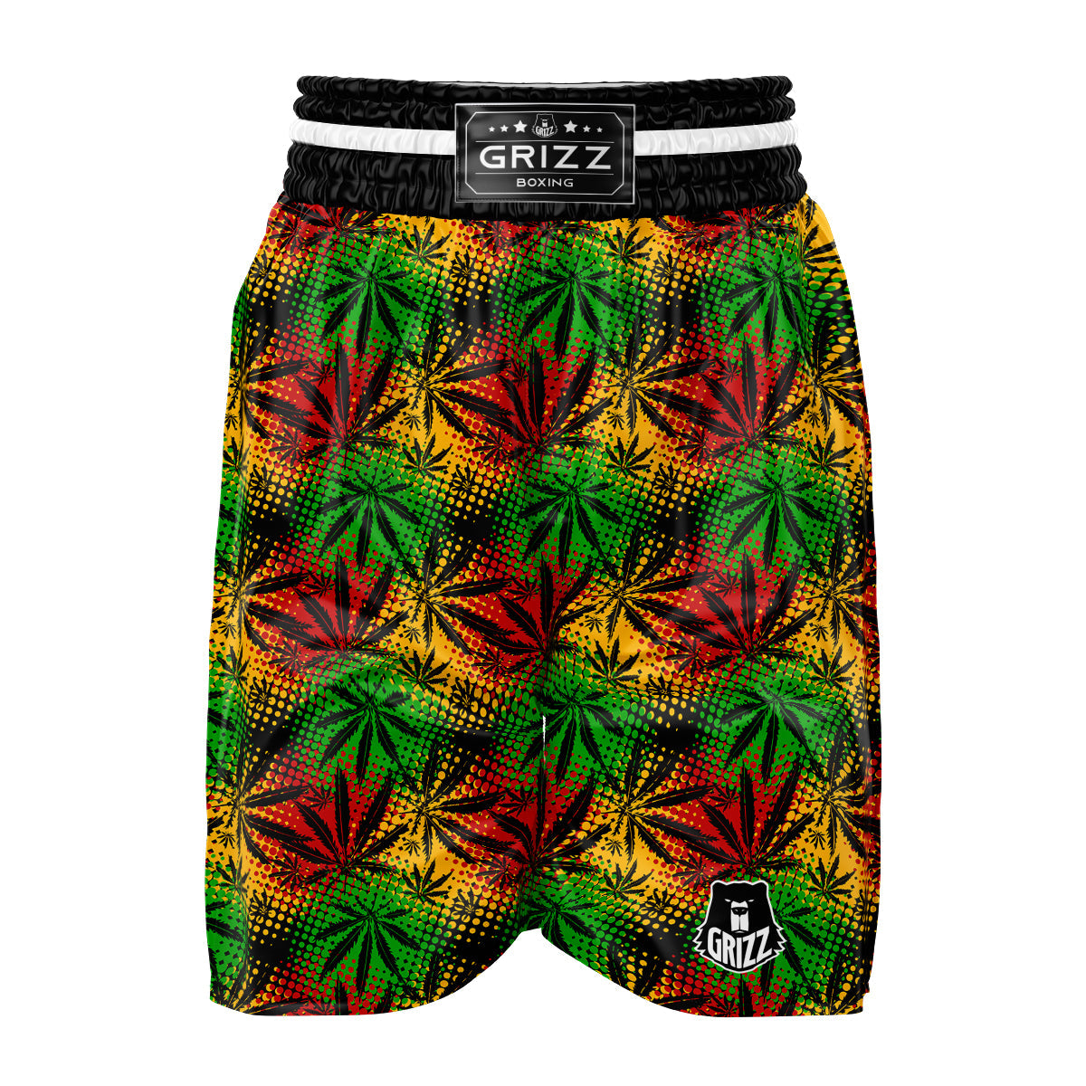 Reggae Abstract Print Pattern Boxing Shorts-grizzshop