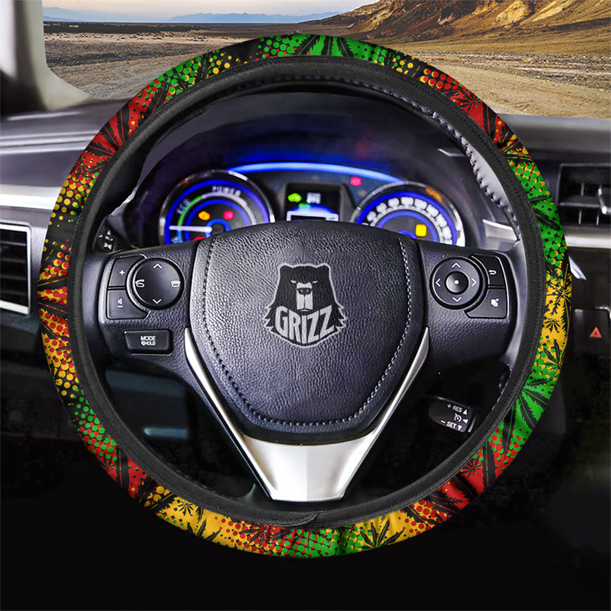 Reggae Abstract Print Pattern Car Steering Wheel Cover-grizzshop