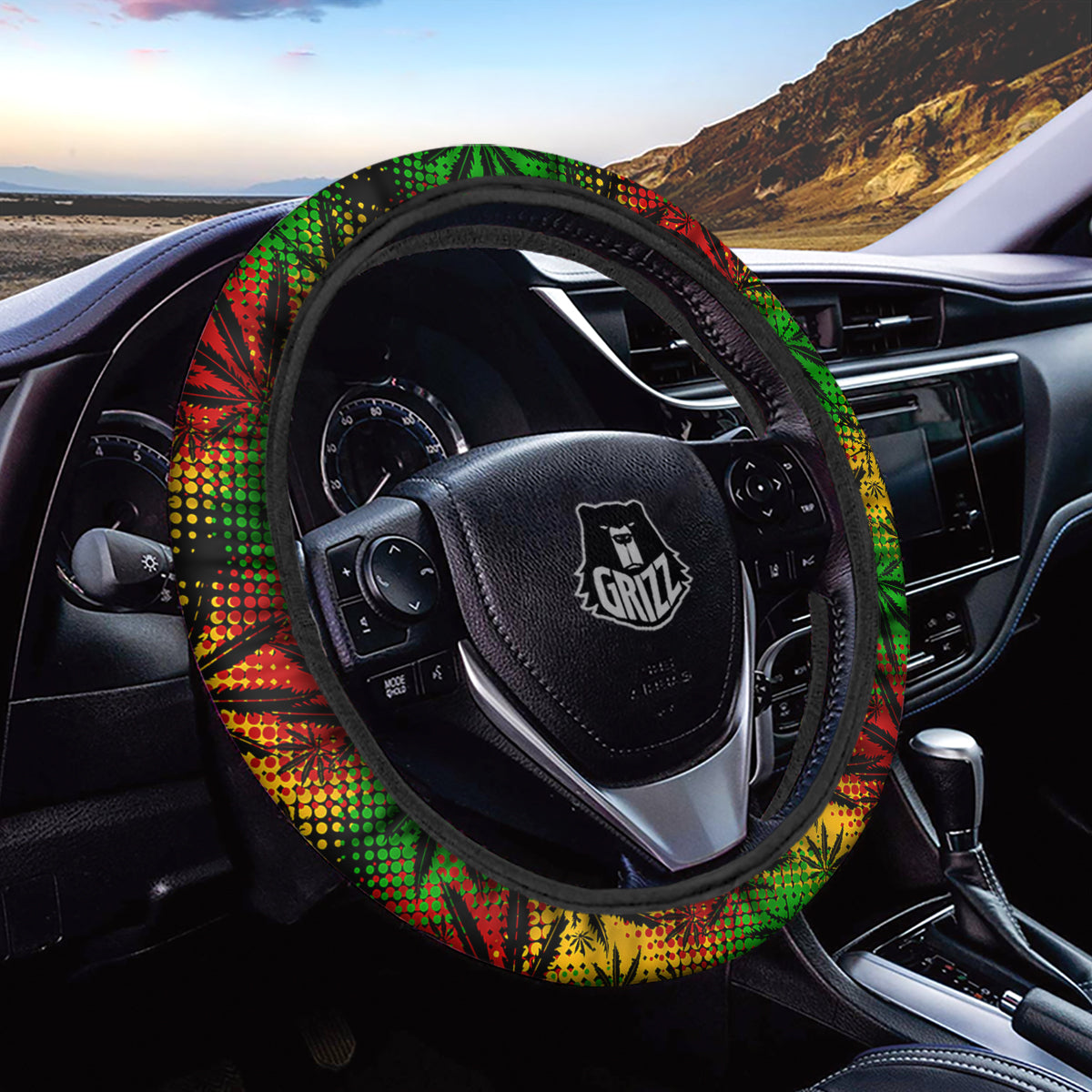 Reggae Abstract Print Pattern Car Steering Wheel Cover-grizzshop